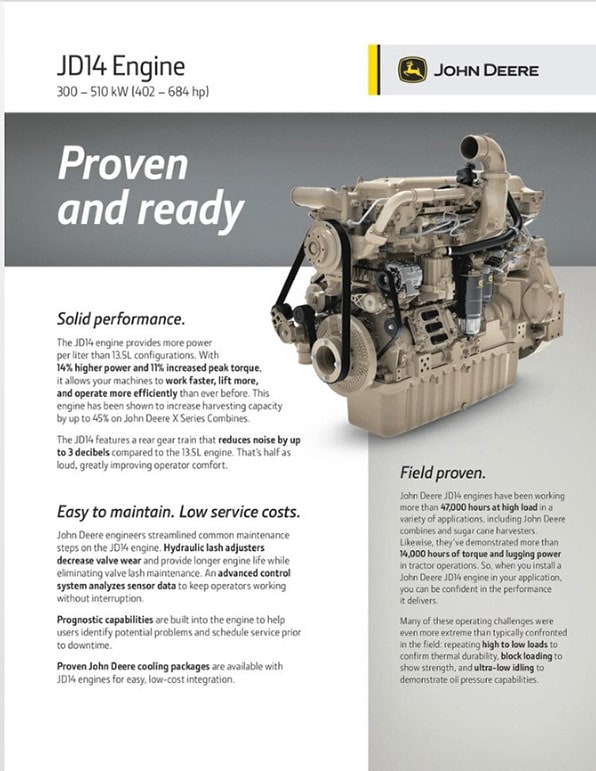 Brochure cover preview of a JD14 Engine