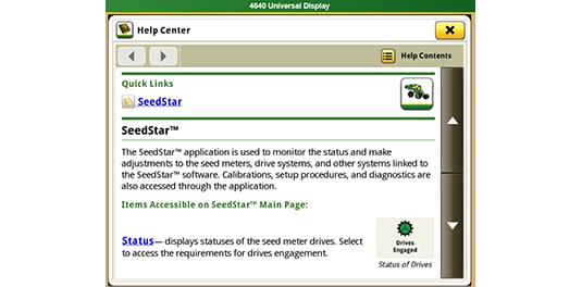 Screenshot of CommandArm integrated Onscreen Help