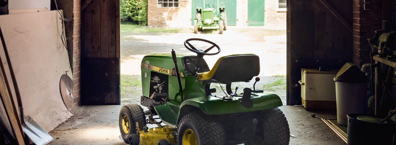 Old Riding Lawn Mower, Barn, Homeowner