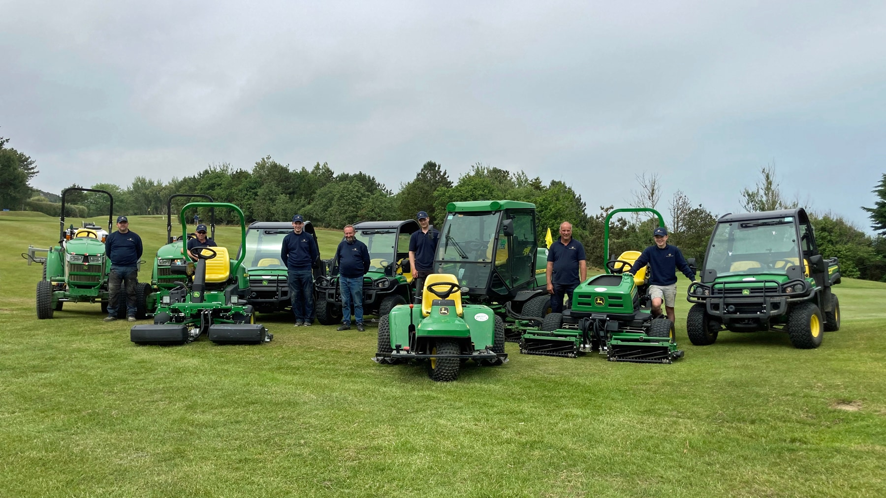 Golf and turf grounds staff at Potters Point holiday and golf resort with their new fleet of John Deere equipment.