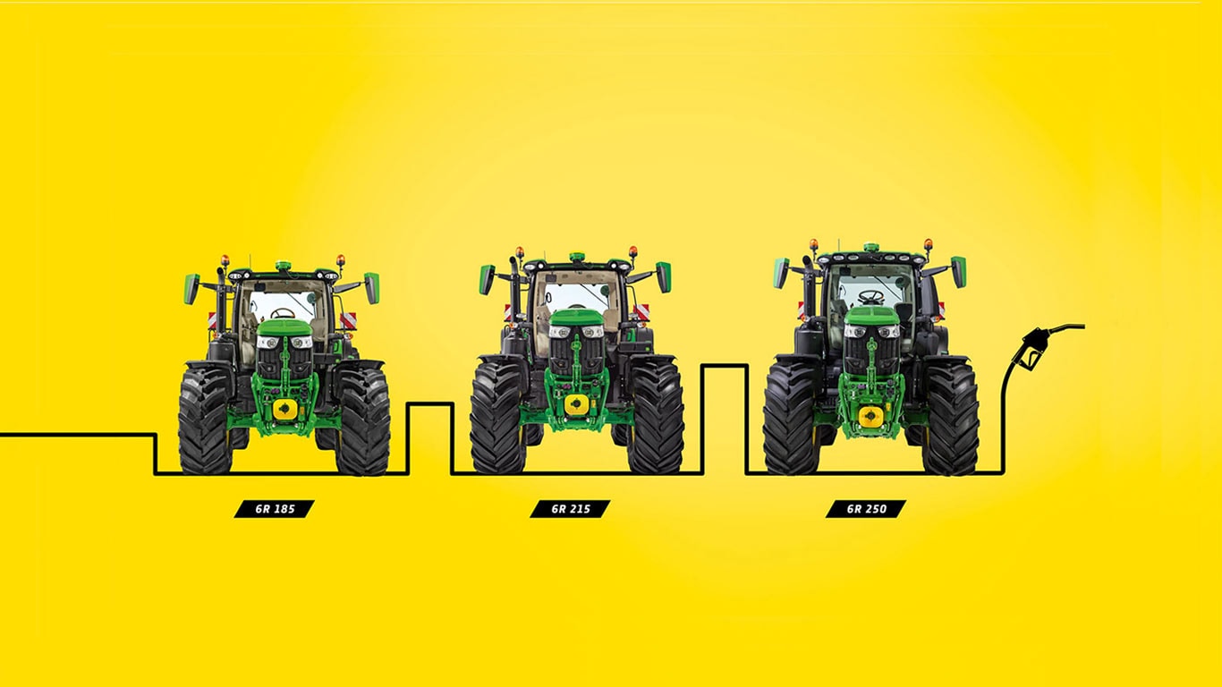 6r series tractors large yellow