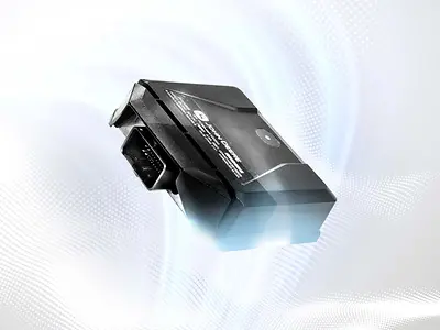 A black and white image depicting a small device